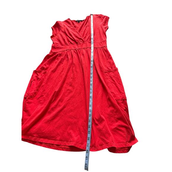 Boden Plus Basic Casual Everyday Red V-Neck Short Sleeve Cotton Dress Size 16 - Picture 11 of 11